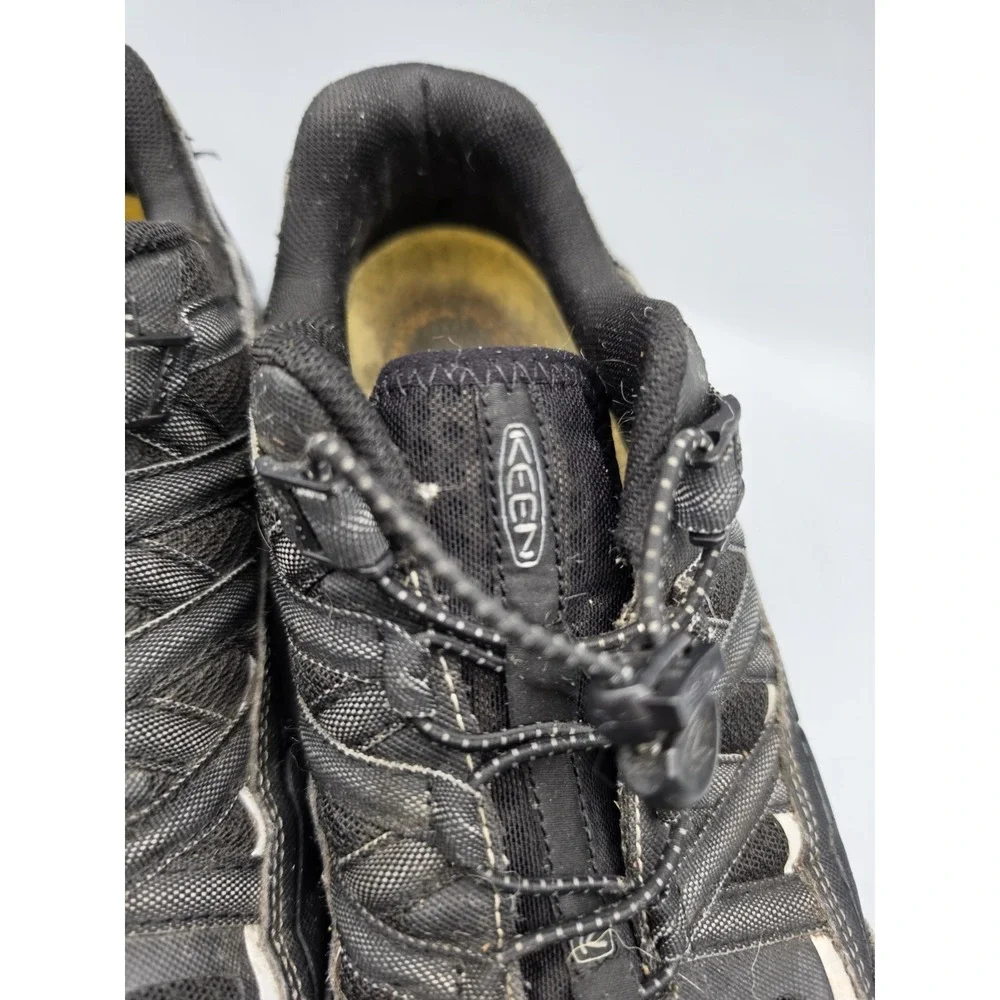 KEEN ASTM F2413-11 Men's 10D Black Safety Work Shoes Slip Resistant Quick Lace
